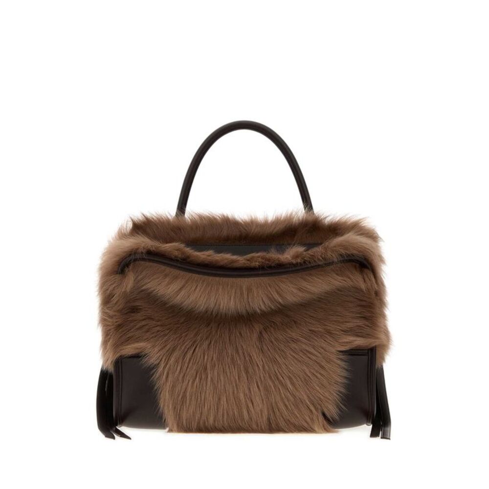 Loewe Women Brown Shearlings Medium Amazona 180 Handbag